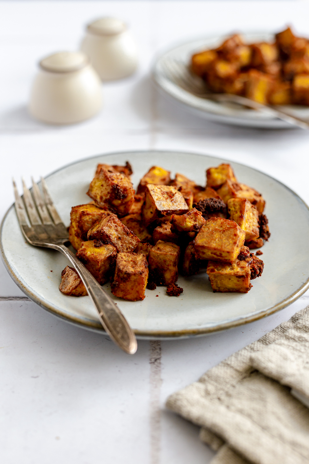 Crispy Baked Spiced Tofu (OilFree)